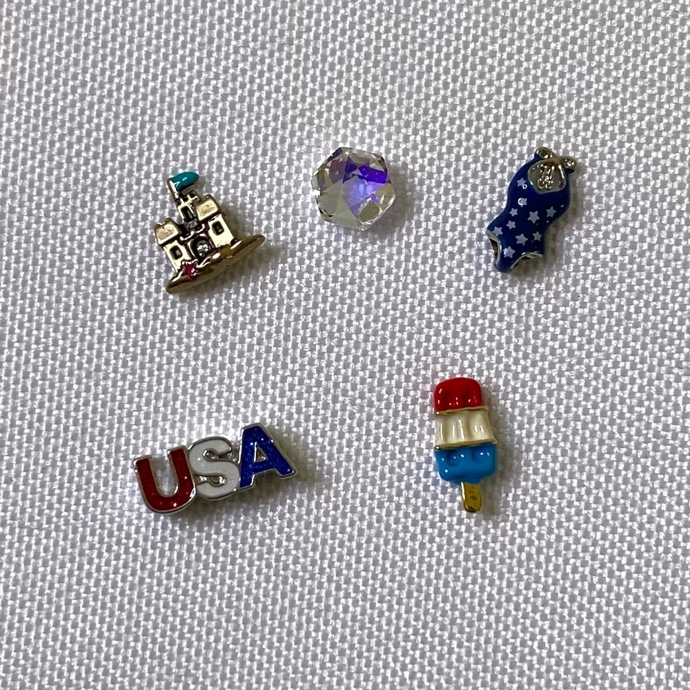 Origami Owl Patriotic Independence and Memorial Day Charm Set